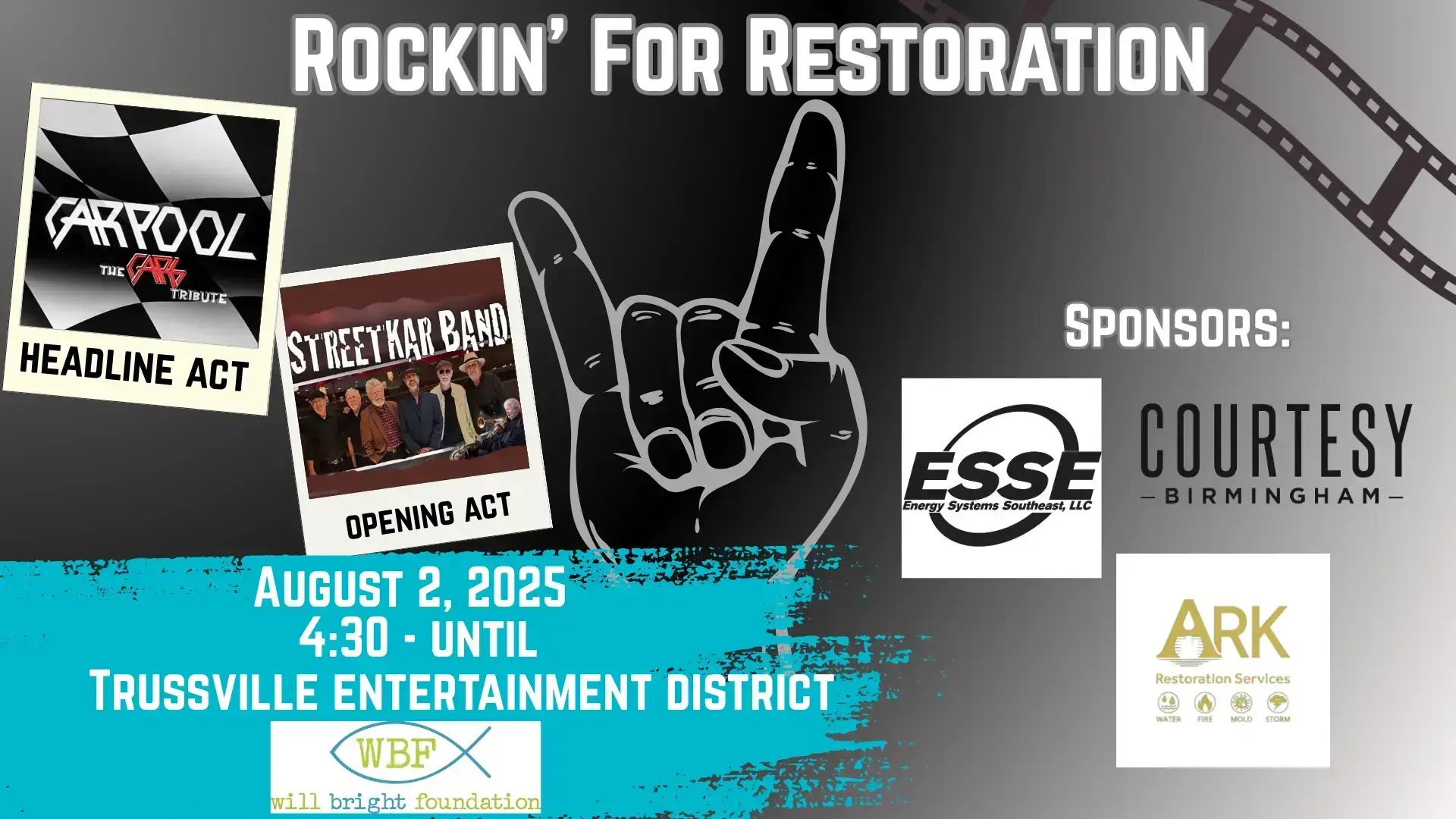 Rockin’ For Restoration | August 2, 2025 | 4:30pm - Until | Trussville Entertainment District